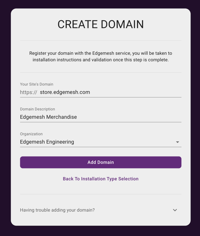 Create Domain